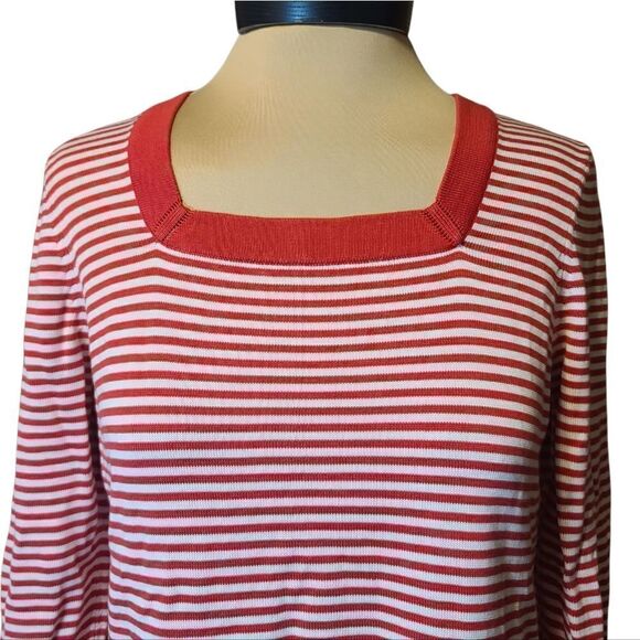 Brooks Brothers Striped Square Neck Sweater Medium - Picture 3 of 5